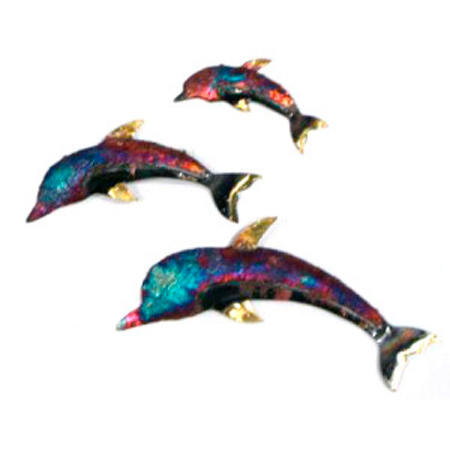 PMA-107   Mini Dolphins Set of 3 Large 10″, Medium 7 .5″, Small 4.75″